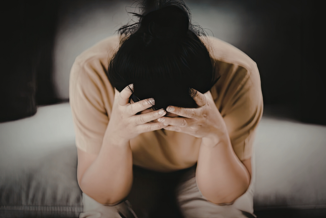 Family affected by addiction experiencing emotional rock bottom